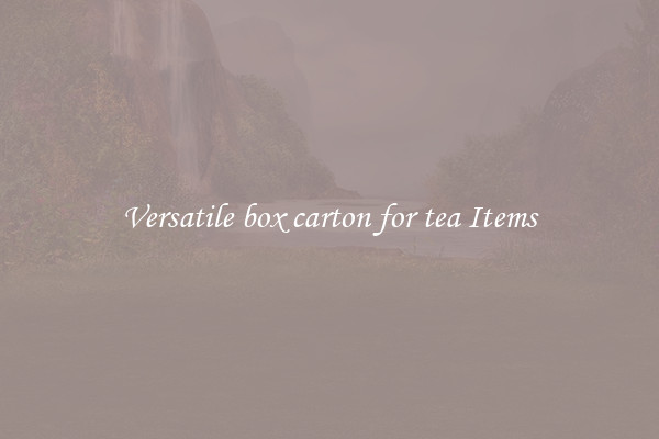 Versatile box carton for tea Items