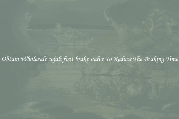 Obtain Wholesale cojali foot brake valve To Reduce The Braking Time