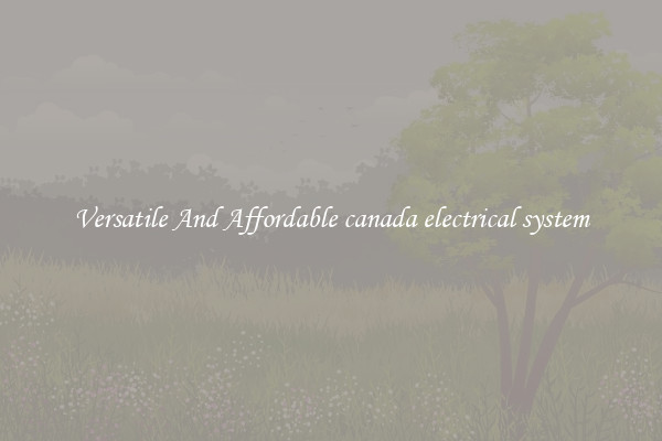 Versatile And Affordable canada electrical system