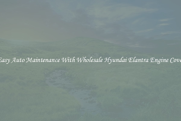 Easy Auto Maintenance With Wholesale Hyundai Elantra Engine Cover