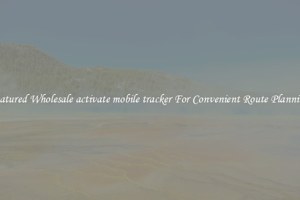 Featured Wholesale activate mobile tracker For Convenient Route Planning 