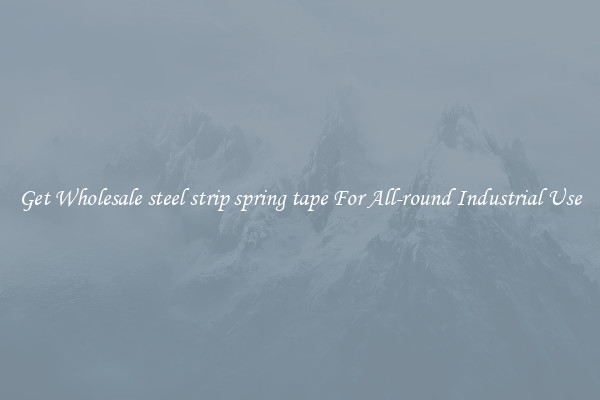 Get Wholesale steel strip spring tape For All-round Industrial Use